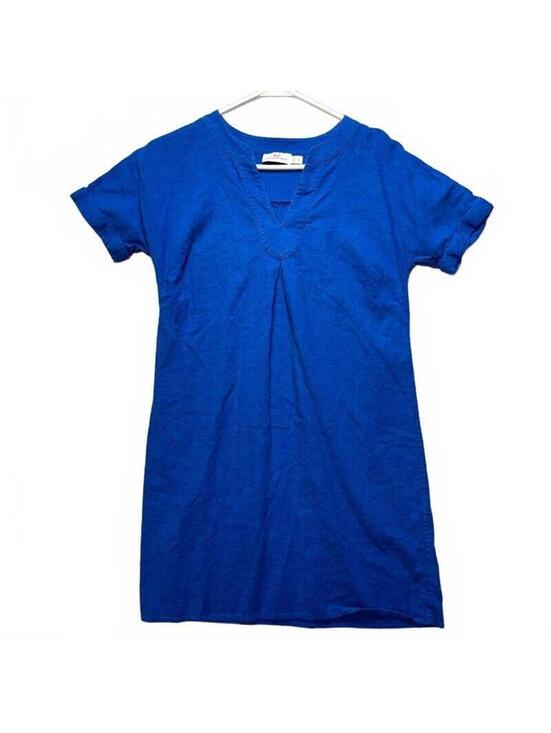 Vineyard Vines Dresses & Skirts - Vineyard Vines Women's Linen Shift Dress Blue Short Sleeve Size 0